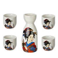 Набор для саке: графин 140 мл и 4 стакана 35 мл, L18,5 W7 H15 см