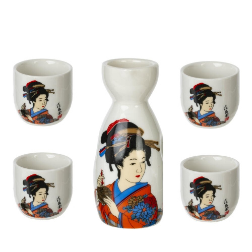 Набор для саке: графин 140 мл и 4 стакана 35 мл, L18,5 W7 H15 см