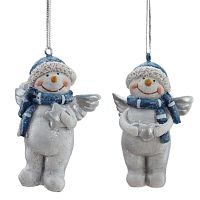 Фигурка декоративная подвесная "Снеговик", 2в., L4,5 W3,5 H6,5