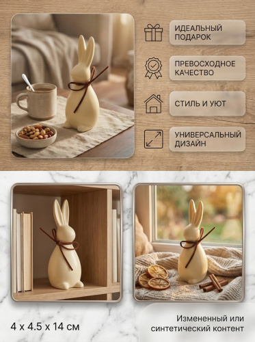 Фигурка декоративная "Заяц", L4 W4,5 H13,5 см фото 3