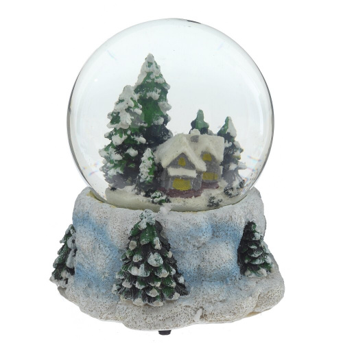 Фигурка декоративная в стекл. шаре с муз. "Домик", D10; L12,7 W12 H15,4  см, 2в. фото 3 Фигурка декоративная в стекл. шаре с муз. "Домик", D10; L12,7 W12 H15,4  см, 2в. фото 3