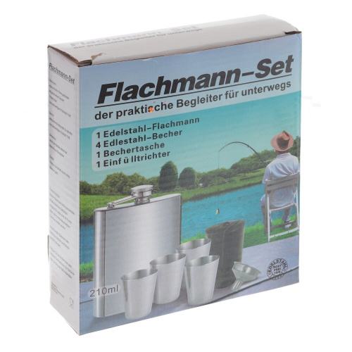 Набор из 6-ти предм.:, фляжка 200 мл, 4 стопки 50 мл, воронка, L15,5 W4,5 H18 см фото 11