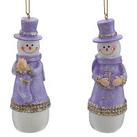 Фигурка декоративная подвесная "Снеговик", L4 W4 H11,5 см, 2в.