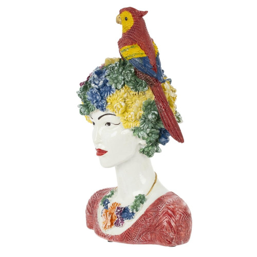 Фигурка декоративная "Девушка с попугаем", L17 W13 H27 см фото 2