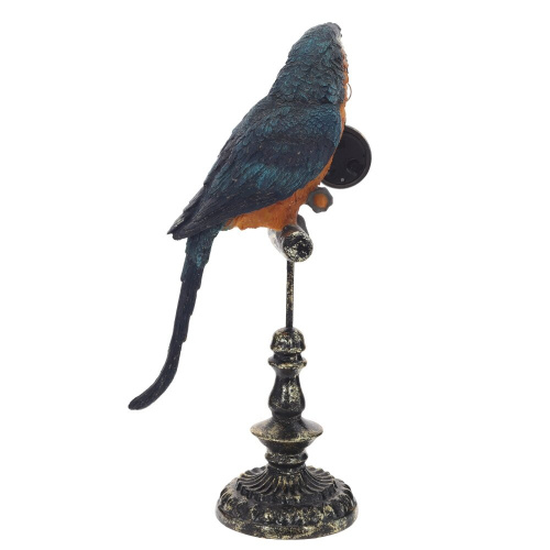 Фигурка декоративная "Попугай" с часами (LR44x1), L19 W12 H40,5 см фото 3