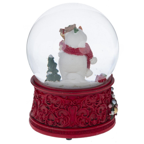Фигурка декоративная "Снеговик" в стекл шаре (ключ, муз), L10 W10 H14 см, 2в. фото 3 Фигурка декоративная "Снеговик" в стекл шаре (ключ, муз), L10 W10 H14 см, 2в. фото 3
