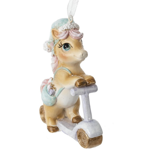 Фигурка декоративная подвесная "Лошадка на самокате", L7 W3 H9 см фото 2