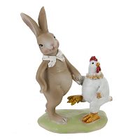 Фигурка декоративная "Заяц с курицей", L9,5 W5,5 H14 см