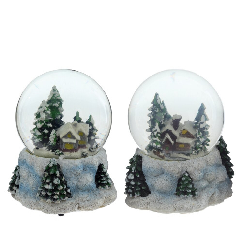 Фигурка декоративная в стекл. шаре с муз. "Домик", D10; L12,7 W12 H15,4  см, 2в. Фигурка декоративная в стекл. шаре с муз. "Домик", D10; L12,7 W12 H15,4  см, 2в.