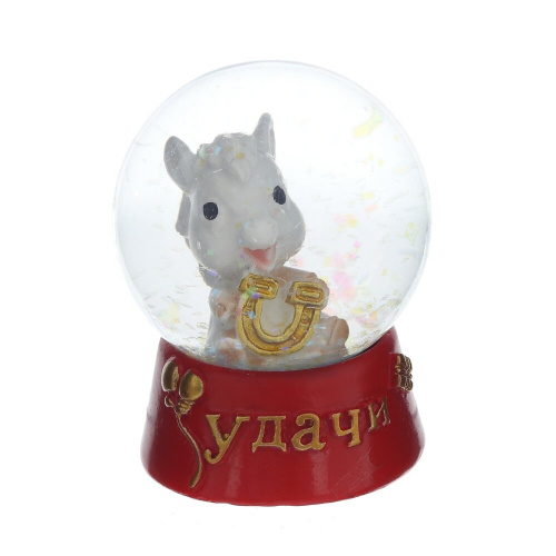 Фигурка декор в стекл шаре "Лошадка", L4,5 W4,5 H5,5 см, 4в. фото 3