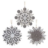 Украшение новогоднее "Снежинка", L10 W10 H22 см, 3в. Украшение новогоднее "Снежинка", L10 W10 H22 см, 3в.