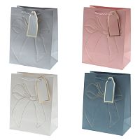 Пакет подарочный S (бумага 210г/м2, блок 12шт), L18 W10 H23 см, 4в.