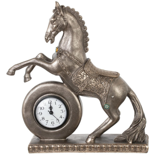 Фигурка декоративная "Лошадь" с часами (ААх1 н/п), L32 W9,5 H35 см