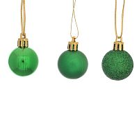 Набор из 15шт Украшение новогоднее Шар "Зеленая история", D3 см, L3 W3 H45 см Набор из 15шт Украшение новогоднее Шар "Зеленая история", D3 см, L3 W3 H45 см