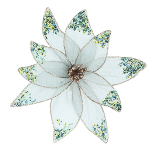 Цветок искусственный "Пуансеттия" (на клипсе), L24 W24 H9 см Цветок искусственный "Пуансеттия" (на клипсе), L24 W24 H9 см