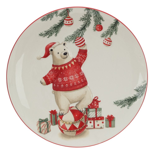 Тарелка "Белый мишка", L24,5 W24,5 H2,5 см