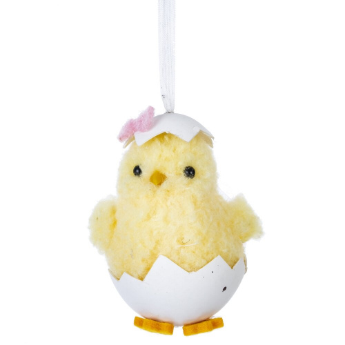 Изделие декоративное подвесное "Цыпленок" (блок 12шт), L6 W6 H8 см, 3в. фото 2