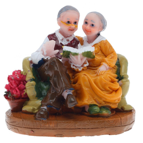 Фигурка декоративная "Бабушка с дедушкой", L8 W6 H7 см, 2в. фото 2