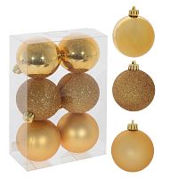 Набор из 6шт Украшение новогоднее "Шар", D 6 см, L11,5 W6 H17 см