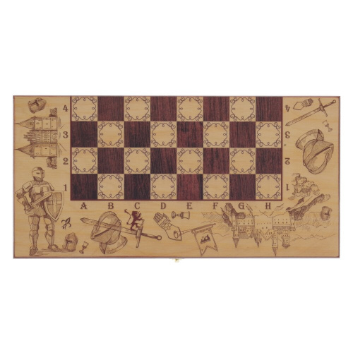 Игра настольная 3 в 1 (шахматы, шашки, нарды) "Рыцари", L50 W25 H6 см фото 2