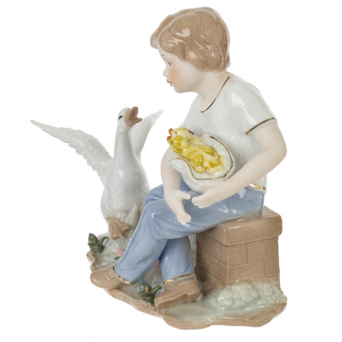 Фигурка декоративная "Мальчик и гусь", L18 W9 H18 см фото 2