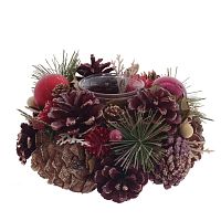 Подсвечник "Новогодняя композиция", L17 W17 H9 см