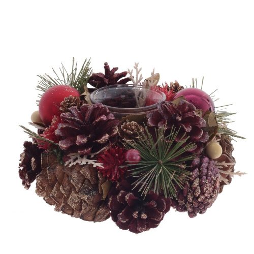 Подсвечник "Новогодняя композиция", L17 W17 H9 см Подсвечник "Новогодняя композиция", L17 W17 H9 см