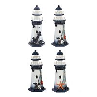 Фигурка декоративная "Маяк" (подсветка 3xLR44) , L11,5 W10 H26,5 см. 4в.