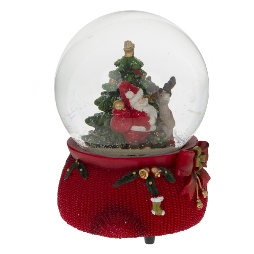 Фигурка декор в стекл шаре "Санта" (муз с ключ), D 10 см, L11 W11 H14,5 см фото 4 Фигурка декор в стекл шаре "Санта" (муз с ключ), D 10 см, L11 W11 H14,5 см фото 4