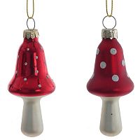 Украшение новогоднее "Гриб", L3,5 W3,5 H9,5 см, 2в. Украшение новогоднее "Гриб", L3,5 W3,5 H9,5 см, 2в.
