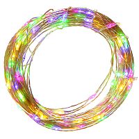 Электрогирлянда (200 разноцветных LED, 8 режимов свечения,серебристый шнур, 6 W), L20м, IP20
