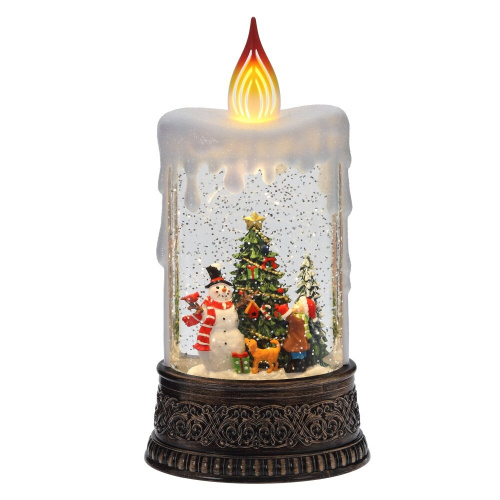 Изделие декоративное "Свеча" (подсвет, муз, вьюга, 3хААА н/п +USB), L12,5 W8 H25 см Изделие декоративное "Свеча" (подсвет, муз, вьюга, 3хААА н/п +USB), L12,5 W8 H25 см