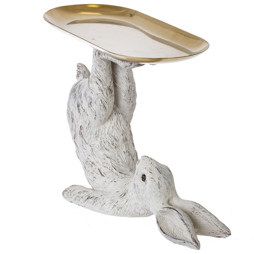 Фигурка декоративная "Заяц" с подставкой, L20 W8,5 H15 см фото 2