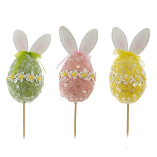 Изделие декоративное (вставка) "Яйцо" (блок 12шт) (6*6*11), L6 W6 H35 см, 3в.