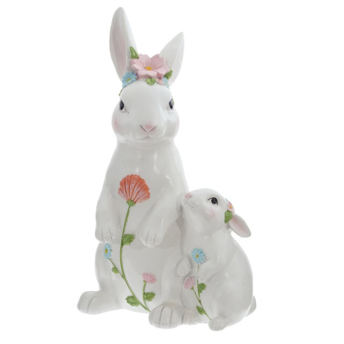 Фигурка декоративная "Зайцы", L15 W12 H26 см