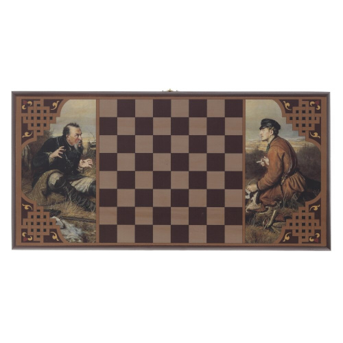 Игра настольная 2 в 1 ( шашки, нарды) "Охотники на привале", L50 W25 H3 см фото 3 Игра настольная 2 в 1 ( шашки, нарды) "Охотники на привале", L50 W25 H3 см фото 3