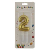 Свеча для торта "Цифра 2", L3,5 W1 H9,5 см