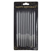 Набор из 10-ти свечей для торта, D 0,5 см,L9 W1 H18,5 см