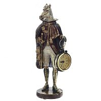 Фигурка декоративная "Лошадь" с часами D4см, (LR44x1), L12 W7,5 H24,5 см