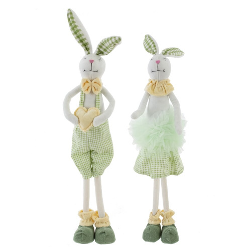 Игрушка набивная "Заяц/Зайка", L13 W9 H53 см, 2в. Игрушка набивная "Заяц/Зайка", L13 W9 H53 см, 2в.