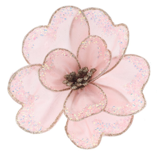 Цветок искусственный "Магнолия" (на клипсе), L16 W16 H8 см Цветок искусственный "Магнолия" (на клипсе), L16 W16 H8 см