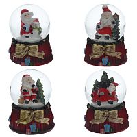 Фигурка декор в стекл шаре "Дед Мороз", D 4.5 см, L5 W5 H6 см, 4в.