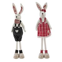Игрушка набивная "Заяц/Зайка", L14 W9 H61/28 см, 2в.
