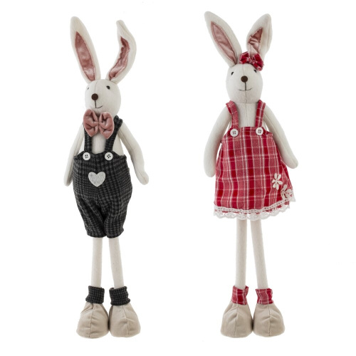 Игрушка набивная "Заяц/Зайка", L14 W9 H61/28 см, 2в. Игрушка набивная "Заяц/Зайка", L14 W9 H61/28 см, 2в.
