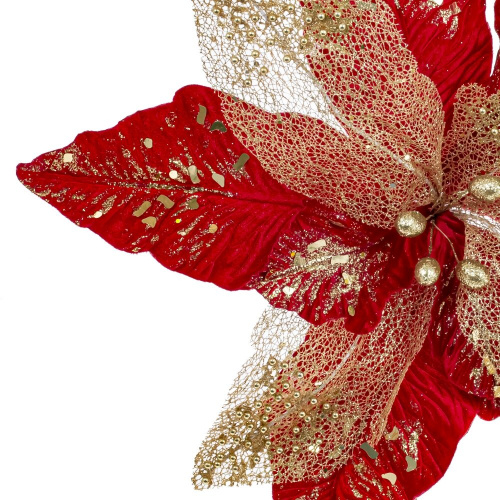 Цветок искусственный "Пуансеттия", L48 W48 H38 см фото 2