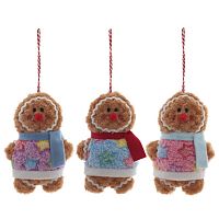 Игрушка набивная подвесная "Пряничный человечек", L9,5 W5,5 H15 см, 3в.