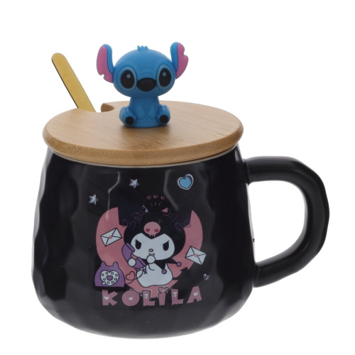 Кружка с крышкой и ложкой, 230 мл, L12 W9 H10,5 см