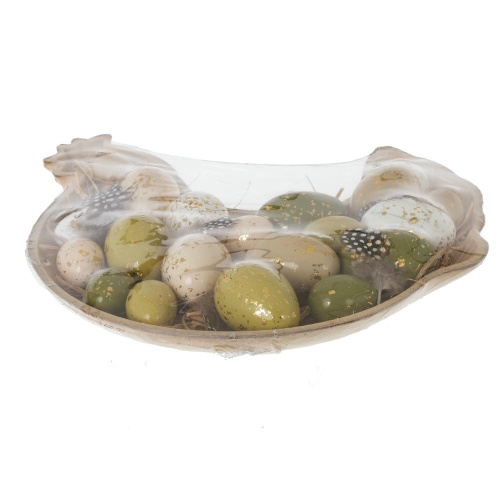 Набор из 18-ти изделий декоративных подвесных "Яйцо" (4*6, 3*4), L29 W31 H4,5 см фото 2