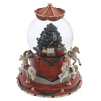 Фигурка декоративная в стекл шаре "Карусель" (движ, 3хААА, н/п), D 10 см, L14,5 W14,5 H18 см