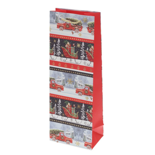 Пакет подарочный для бутылок (бумага 210г/м2, блок 12шт), L12,5 W8,5 H36 см, 4в. фото 3